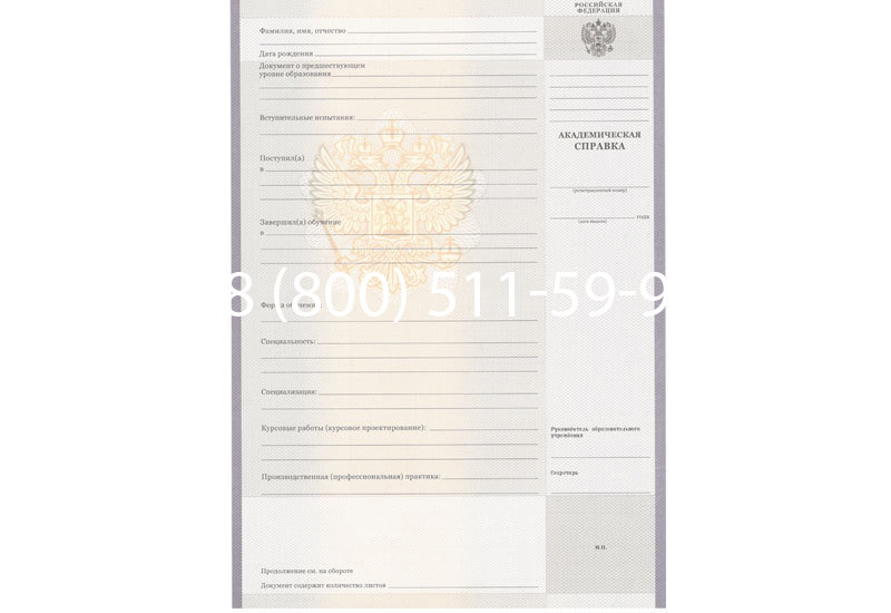 Купить Академическая справка образца 2010-2011 год для колледжа в Елце Купить Академическая справка образца 2010-2011 год для колледжа в Елце